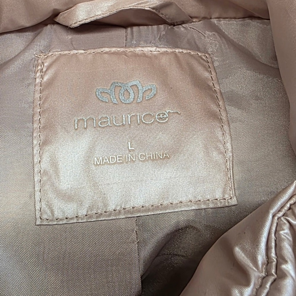 Puffer Vest Women Large Pink Rose Gold Metallic Quilted‎ Maurices, NWOT - Picture 4 of 8